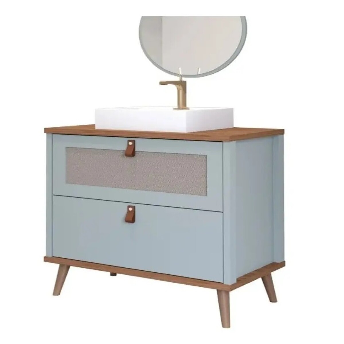 Mueble De Baño Veneto Con Bañera, 80 Cm, Color Pistacho/frye 