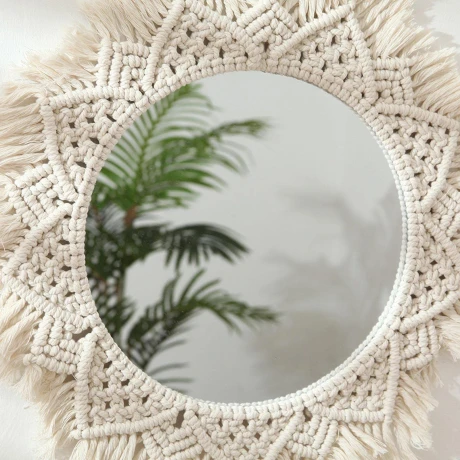 Espejo De Pared Macramé Bali Ø50cm Espejo De Pared Macramé Bali Ø50cm