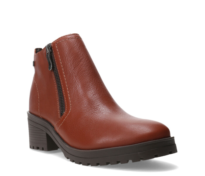 Botas de Mujer Bottero caña baja con cierre Marrón Coñac