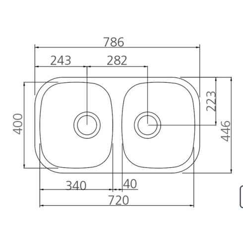 PILETA DE COCINA PULIDA VALVULA 4 Y 1/2 72.2X40X15.2 CROMO 000