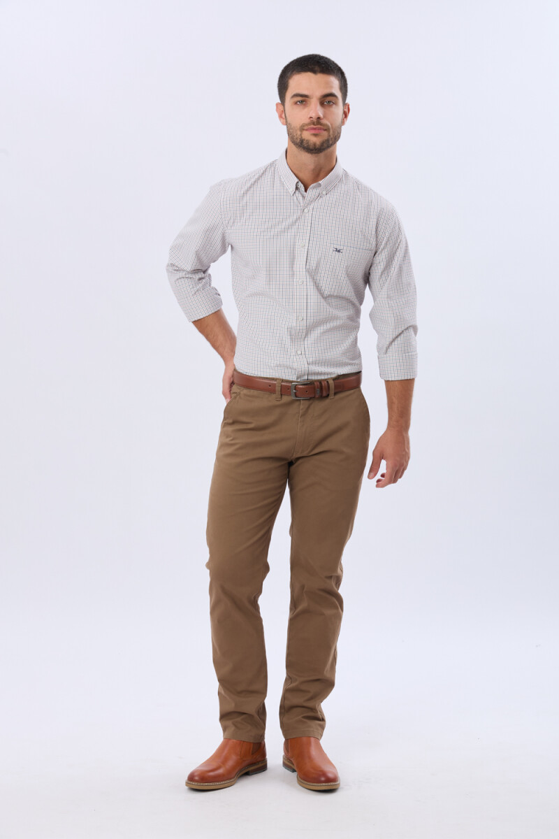 PANTALÓN SKINNY CON SPANDEX - Marron 