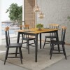 Juego Comedor 4 Sillas Udine Negro/natural Juego Comedor 4 Sillas Udine Negro/natural