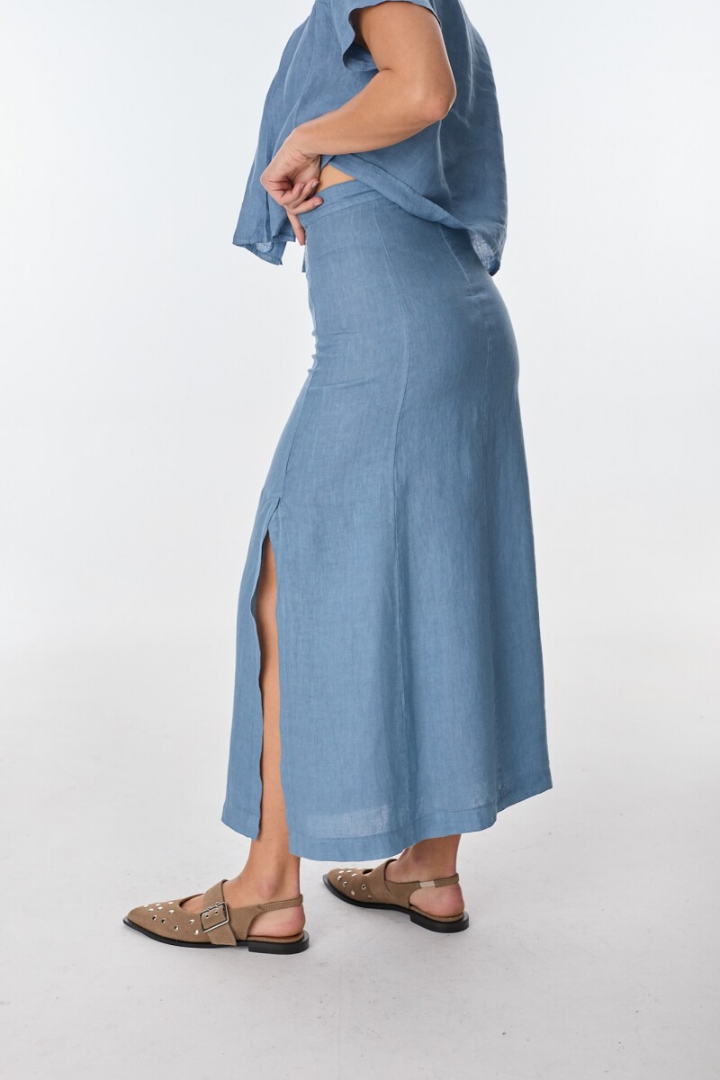 Maxi Falda Rueda Azul