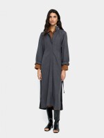 Vestido Midi Efecto Arrugado gris