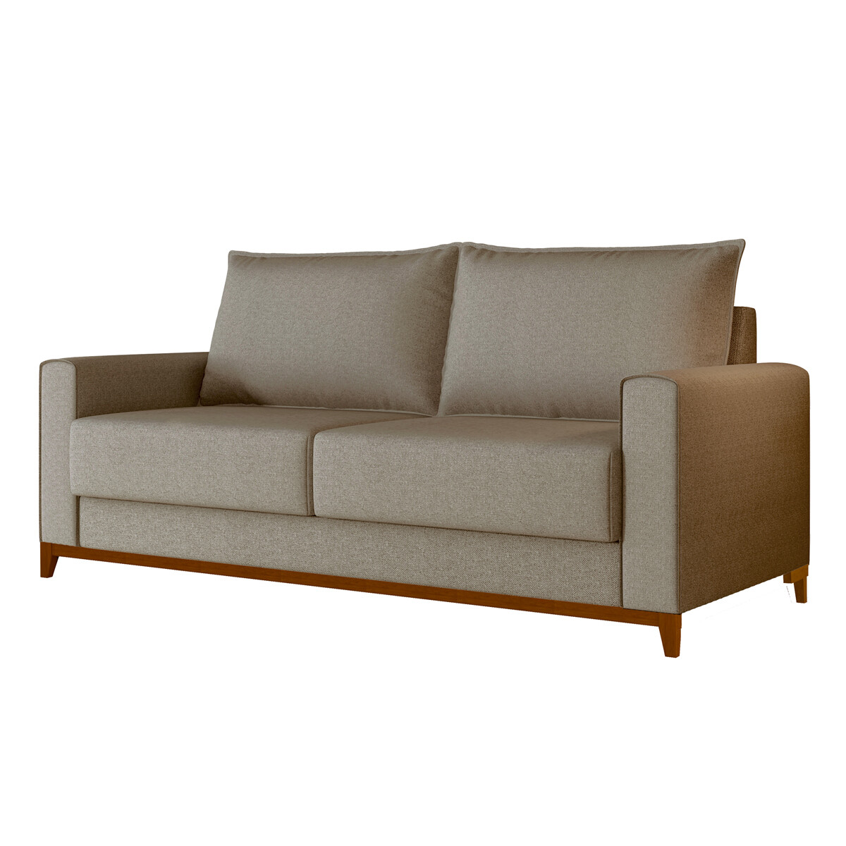 SOFÁ SILLON 3 CUERPOS PATAS DE MADERA - BEIGE 