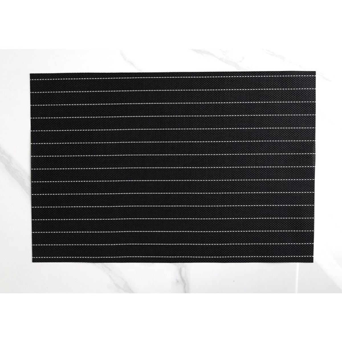 INDIVIDUAL PVC RAYAS BLANCAS 45x30CM NEGRO 