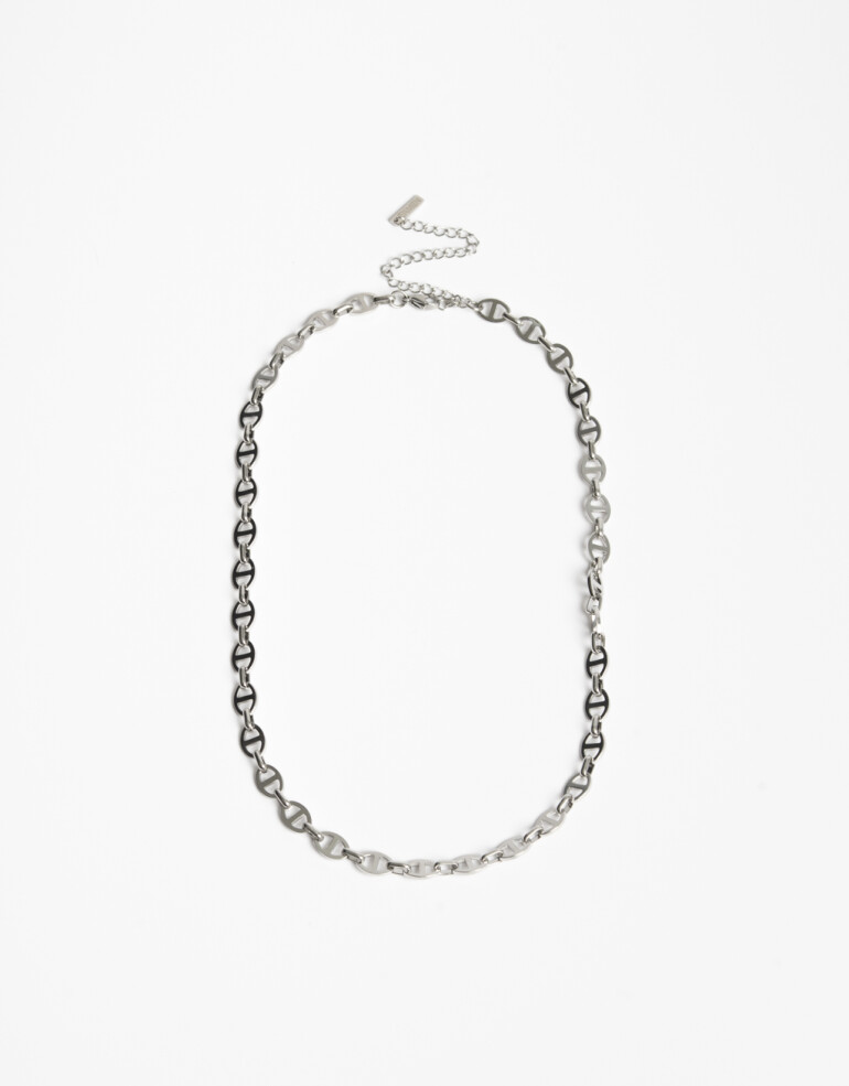 Collares Cortos Metal Collar De Acero Men´s Collection - Plateado