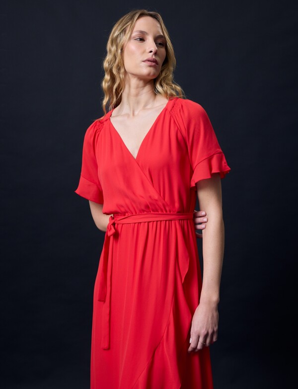Vestido Maxi Cruzado ROJO