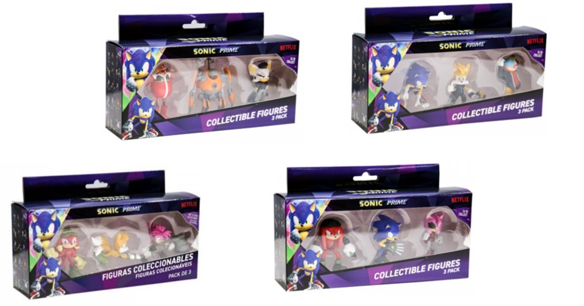 SONIC - Pack x 3 Figuras en Caja 