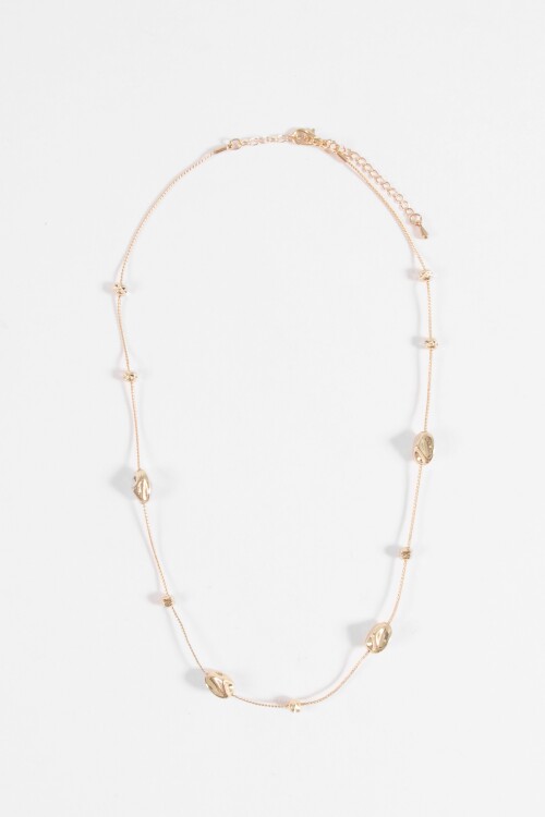 Collar largo con cuentas dorado