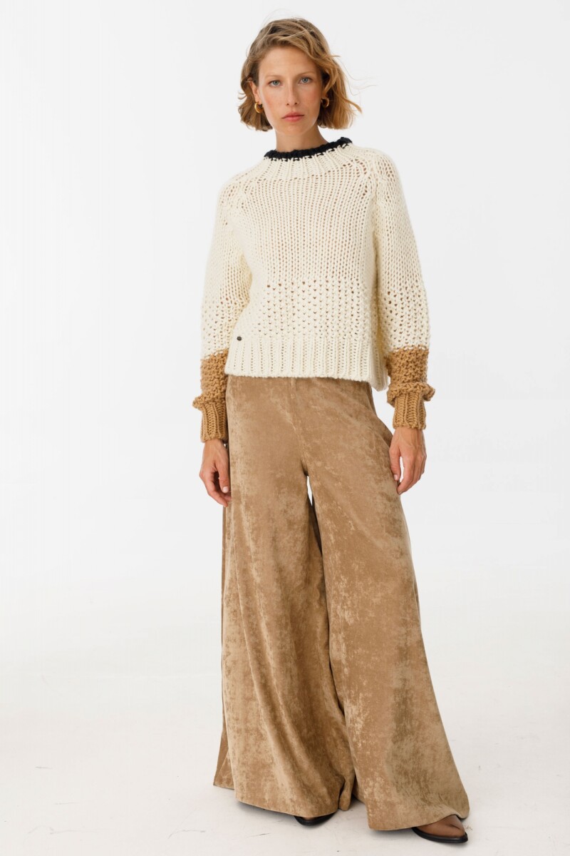 Sweater Rice Camel/Crudo/Negro