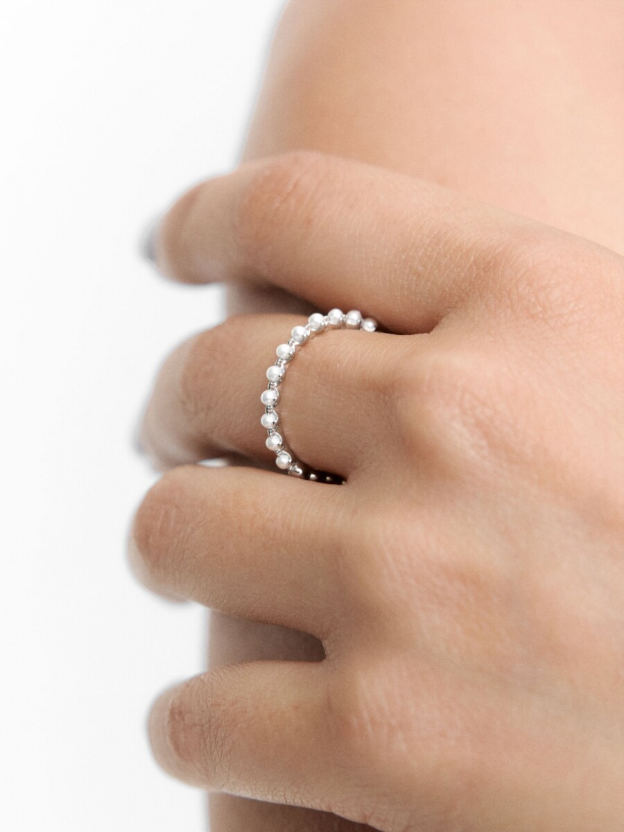 Anillo Con Esferas - Plata De Ley 925 plateado