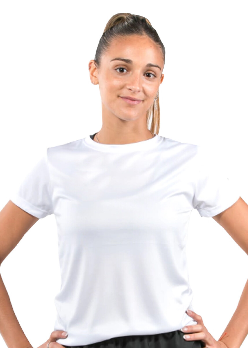 Camiseta a la base dry fit dama - Blanco 