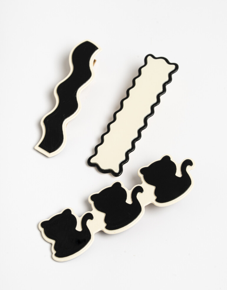 Horquillas con Accesorios Animales Set De 3 Horquillas Bicolor Funny. - Combinacion Bicolor