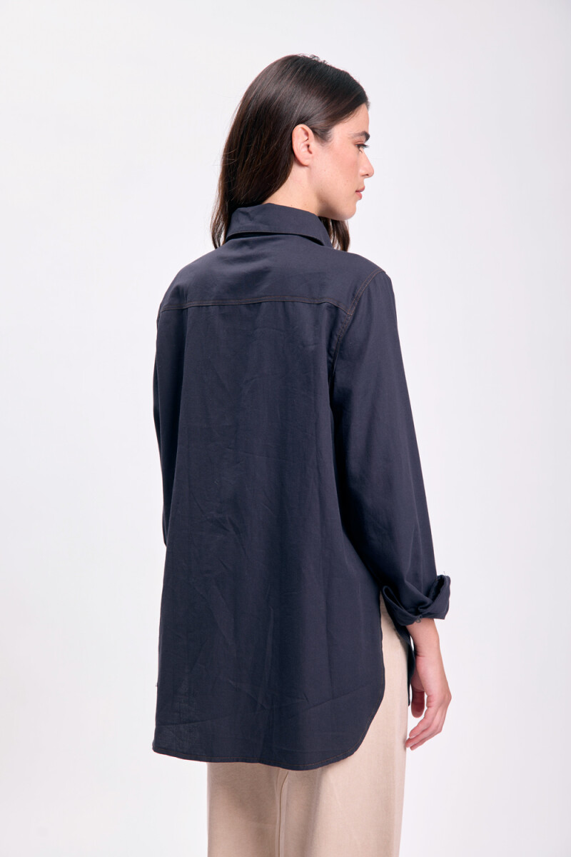 Camisa asimétrica Azul Oscuro