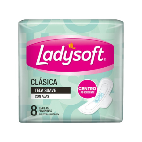 Toallas femeninas Ladysoft clasica con alas 8 unidades Toallas femeninas Ladysoft clasica con alas 8 unidades