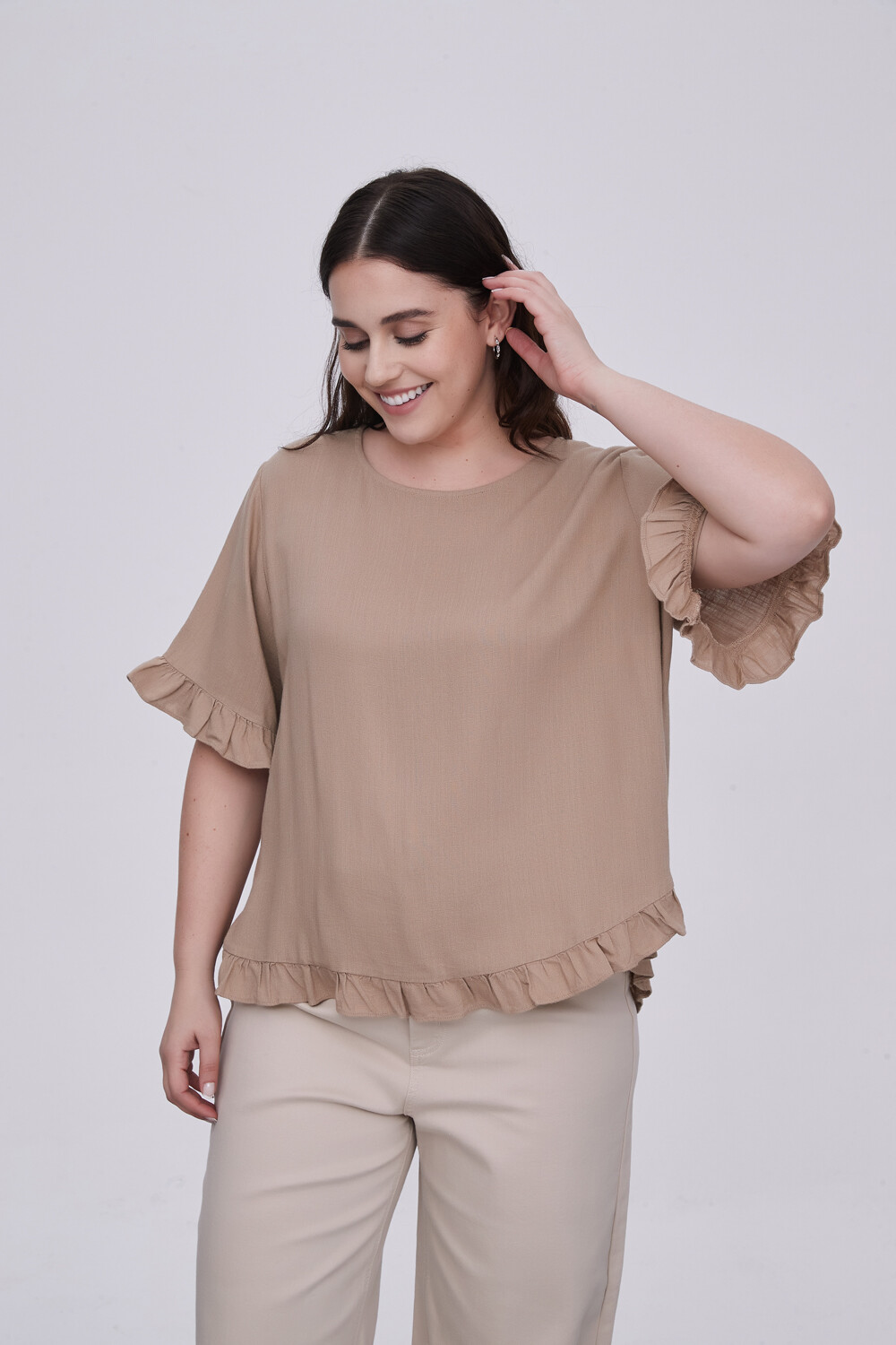 Blusa Abbas Beige Oscuro