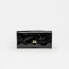 Billetera The Circle en cuero charol Negro
