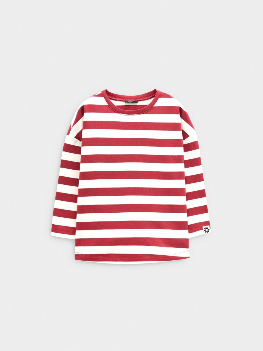 Sudadera A Rayas rojo