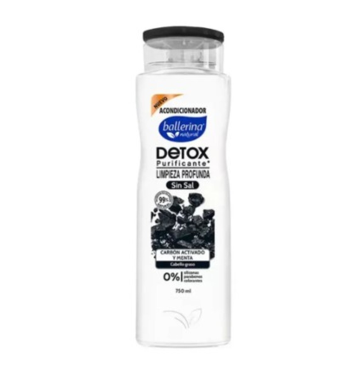 Acondicionador Ballerina 750ml - Detox carbón activado 
