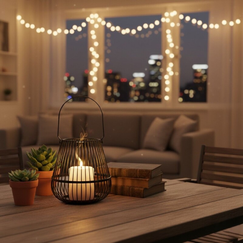 PORTA VELA METAL NEGRO 16X26CM Unica