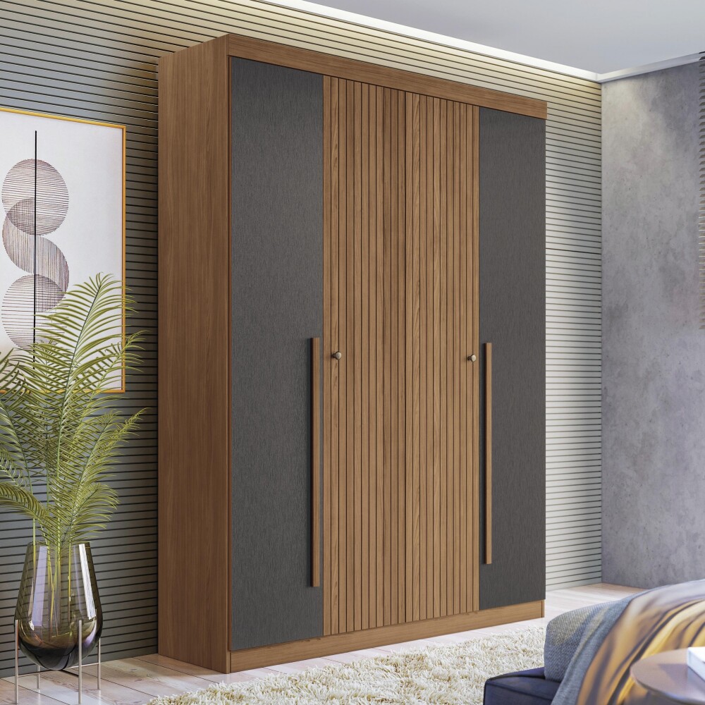 Ropero Buriti 4 Puertas - Linea Fit Marron/Grafito