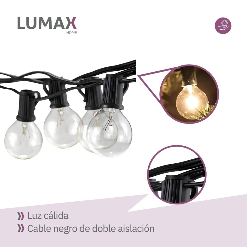 Guirnalda Guía de luces cálidas Vintage para exterior e interior Guirnalda Guía de luces cálidas Vintage para exterior e interior