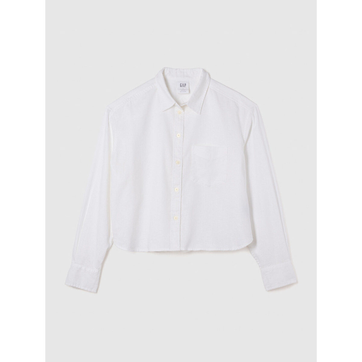 V-LS CROPPED LINEN SHIRT - OPTIC WHITE V6 