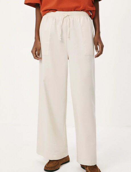 PANTALÓN RECTO DE CINTURA ALTA BLANCO
