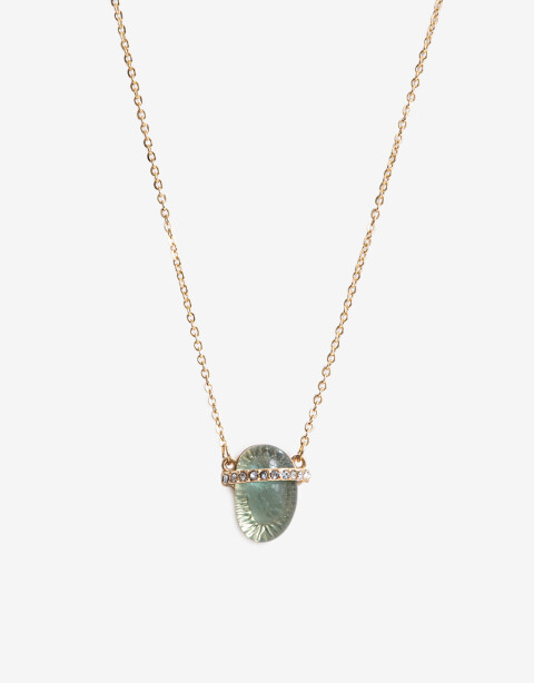 Cadena Corta con Dije Piedra Cadena Con Piedra Turmalina - Dorado