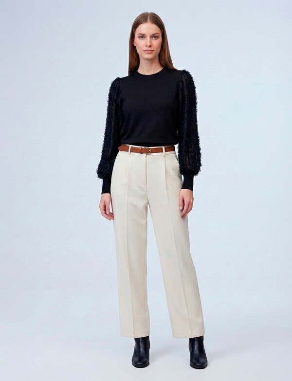 Buzo Manga Desflecada NEGRO