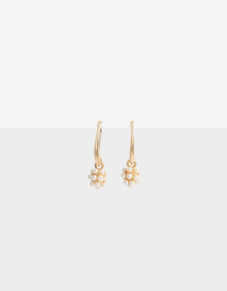 Aros Colgantes Con Perlitas 