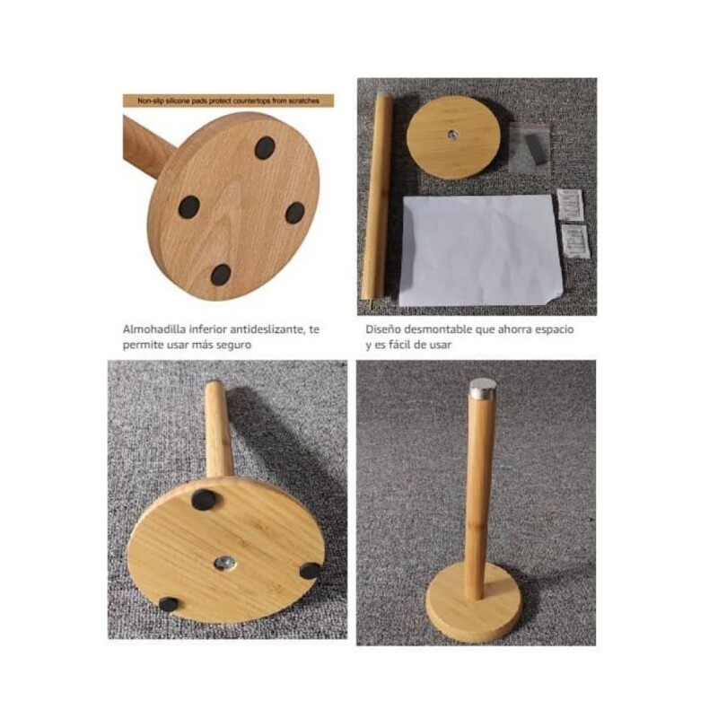 Portarrollos para papel de cocina de madera Portarrollos para papel de cocina de madera