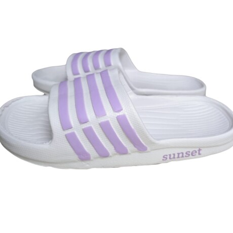 Sandalias Franjas Blanco con Lila Sandalias Franjas Blanco con Lila