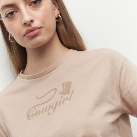 REMERA COWGIRL Beige