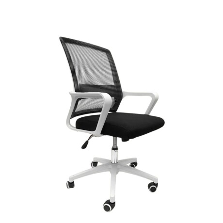 Silla De Escritorio Lumax Ryan Ergonómica Con Malla Y Soporte Lumbar Para Oficina Negro/Blanco