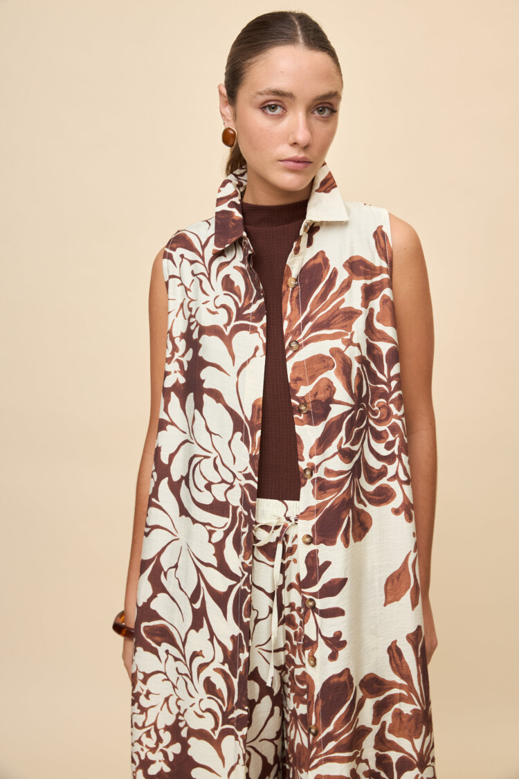 VESTIDO LITA PRINTED Marron