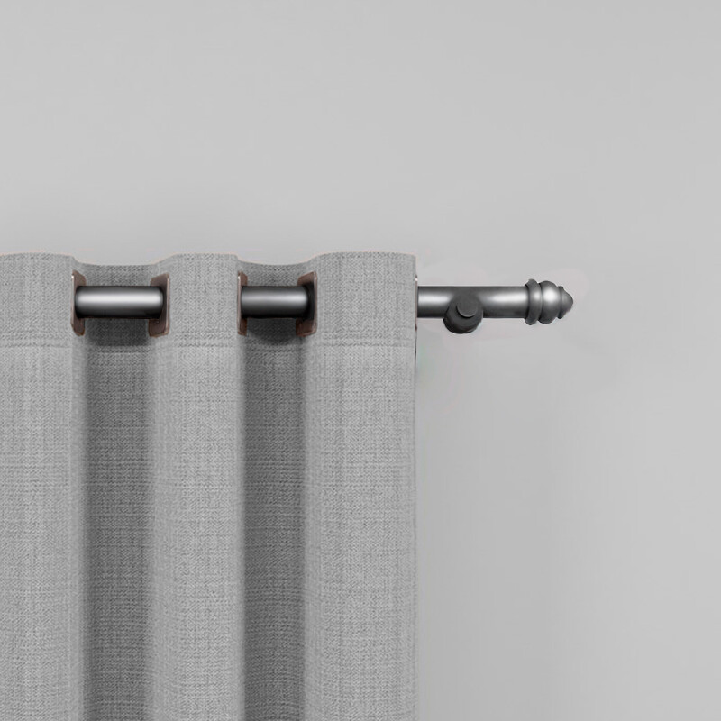Barrote metal 2,00m 28mm + 2 soportes PLATEADO OSCURO PLATEADO OSCURO
