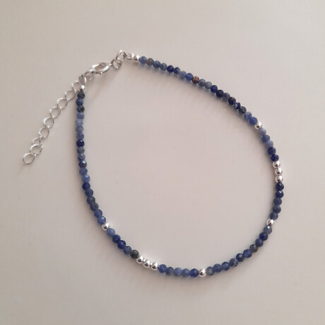 Pulsera VIRGINIA en plata 925 y piedras naturales Lapislazuli