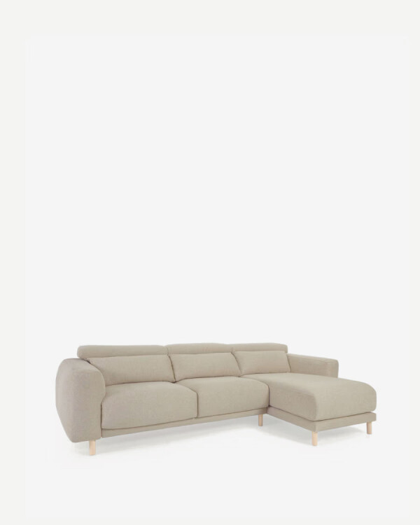 Sofá Singa 3 Plazas con chaise longue derecho beige 296 cm