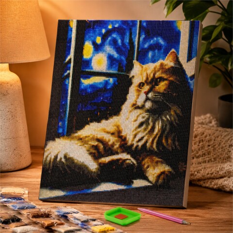 Kit de Pintura Diamante 5D Gatitos 40 x 30 cm DISEÑO 1