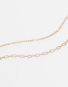 Collares Cortos Collar Layer Con Strass - Dorado