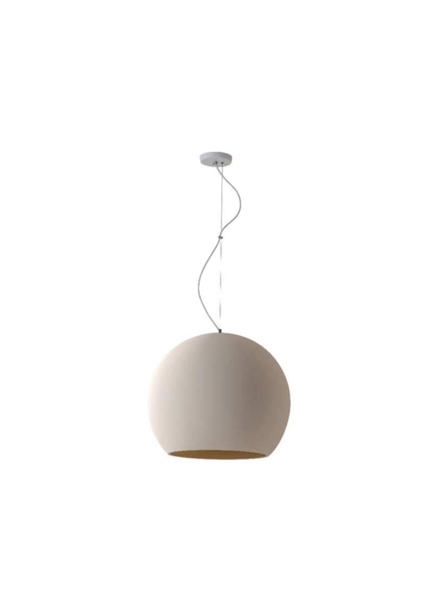 COLGANTE BALL50 E27 BLANCO CON CABLE COBRE D50CM 