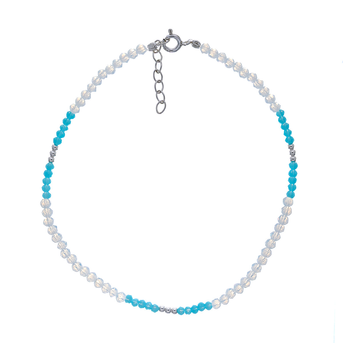 Tobillera de acrílico y plata 925. 