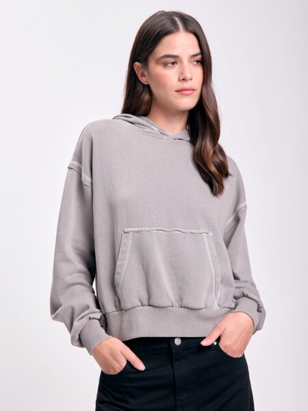 Canguro deportivo efecto lavado Gris Oscuro