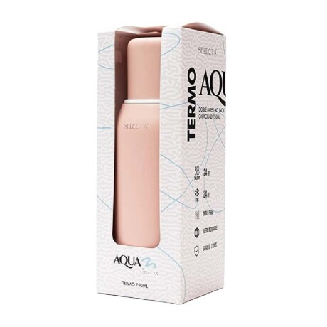 Kit Aqua de Termo 750Ml y Mate c/Tapa Acero Inox Doble Pared Rosa