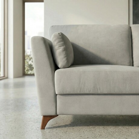 Sofá Capri - Tela Microfibra - 2 cuerpos Kruger 06-155 (Ceniza)