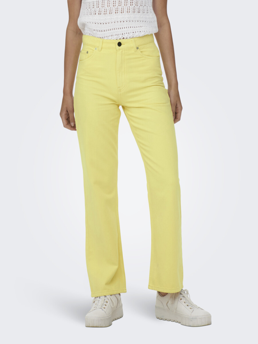 jeans camille wide leg tiro alto - Lemon Meringue 