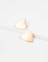 Aros Colgantes Cortos Metal Aros Corazón - Dorado Plata Cepillada
