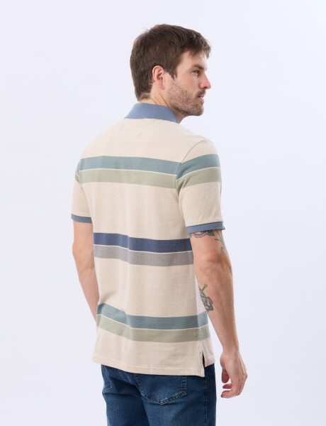REMERA POLO RAYADA Beige